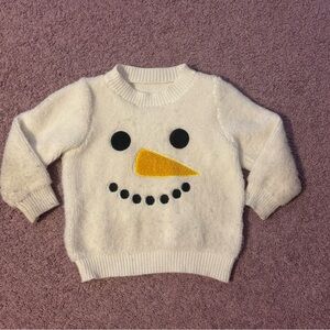 Kids' Snowman Sweater - White & Yellow